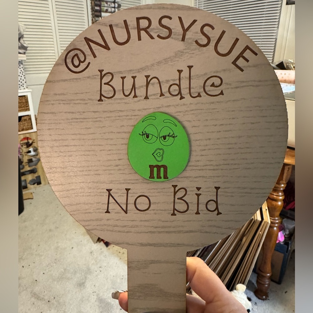 Customized Handmade Wood “Bundle No Bid” signs approx BOTH SIDES ENGRAVED - Picture 11 of 16